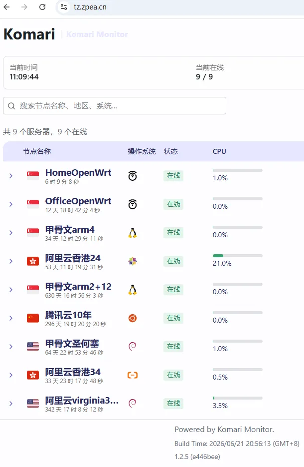 把Komari探针主服务端部署在内网的docker里