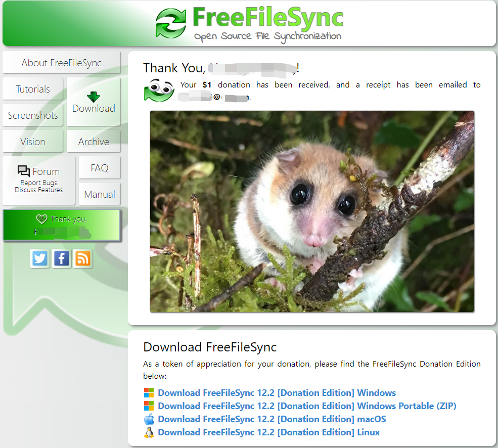 捐赠版本FreeFileSync 12.2[Donation]下载页面