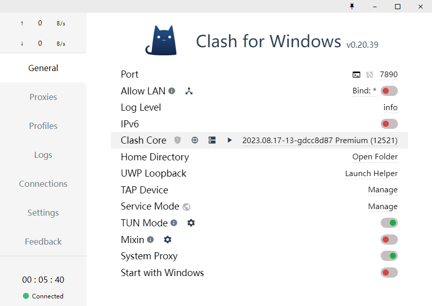 Clash for Windows V0.20.39最后最新release版本下载